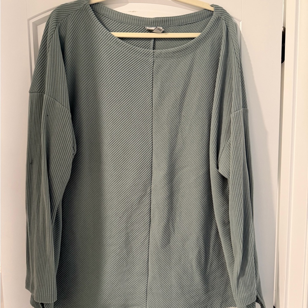 Ava & Viv Ribbed Green Sweater